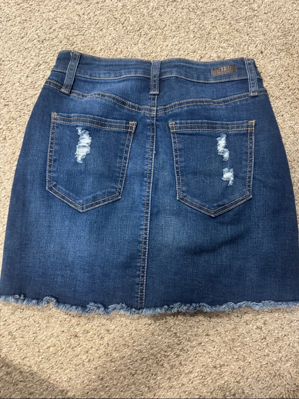 Tinseltown Distressed Denim Skirt
